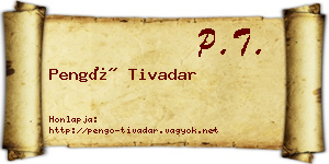 Pengő Tivadar névjegykártya